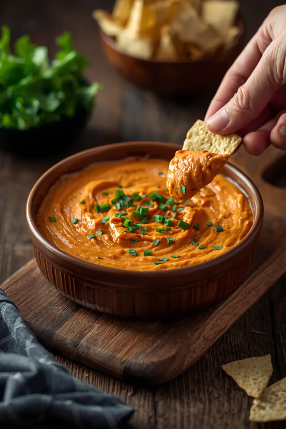 Close up photo of Buffalo Chicken Dip