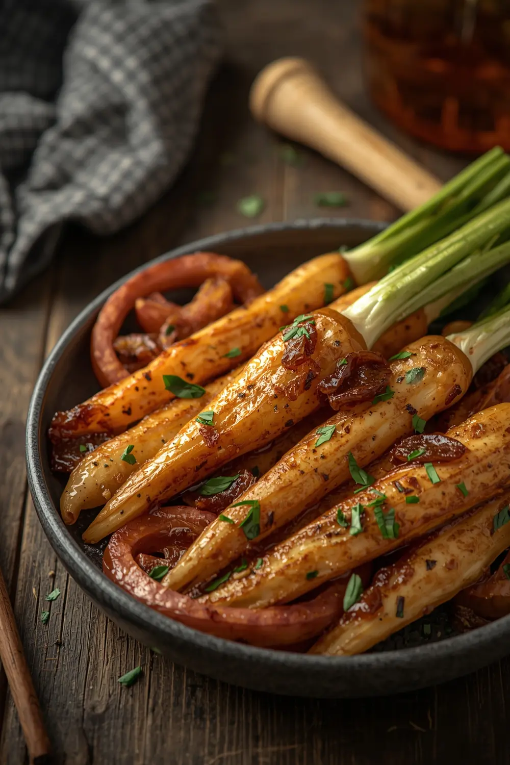 Close up photo of Honey Roasted Parsnips