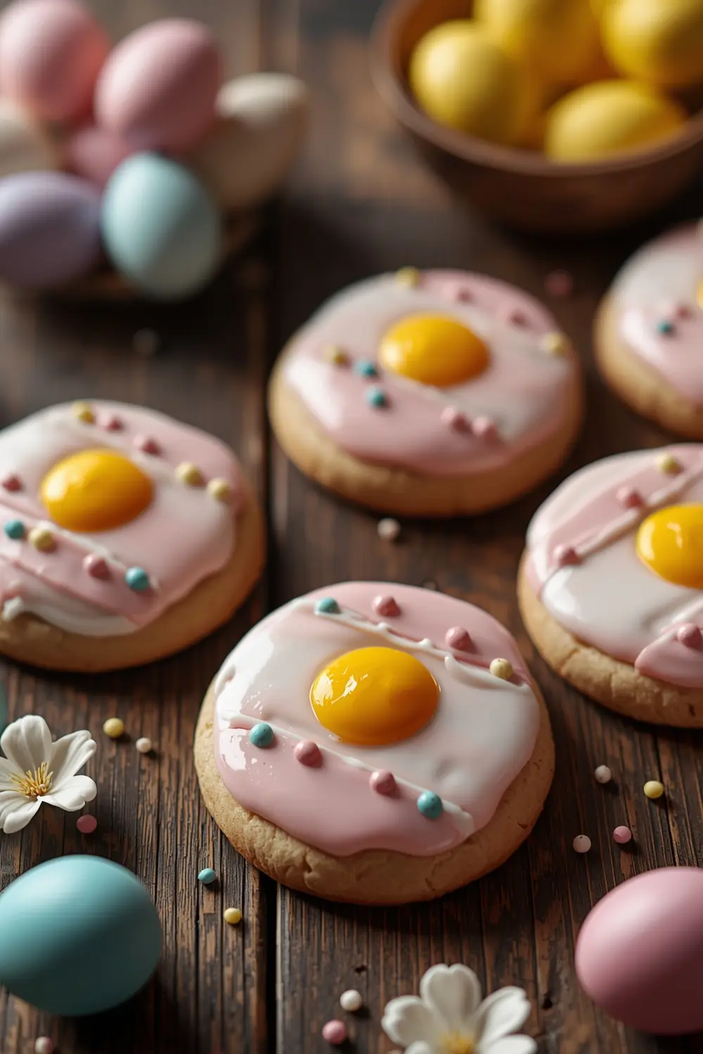 Close up photo of Easter Egg Sugar Cookies