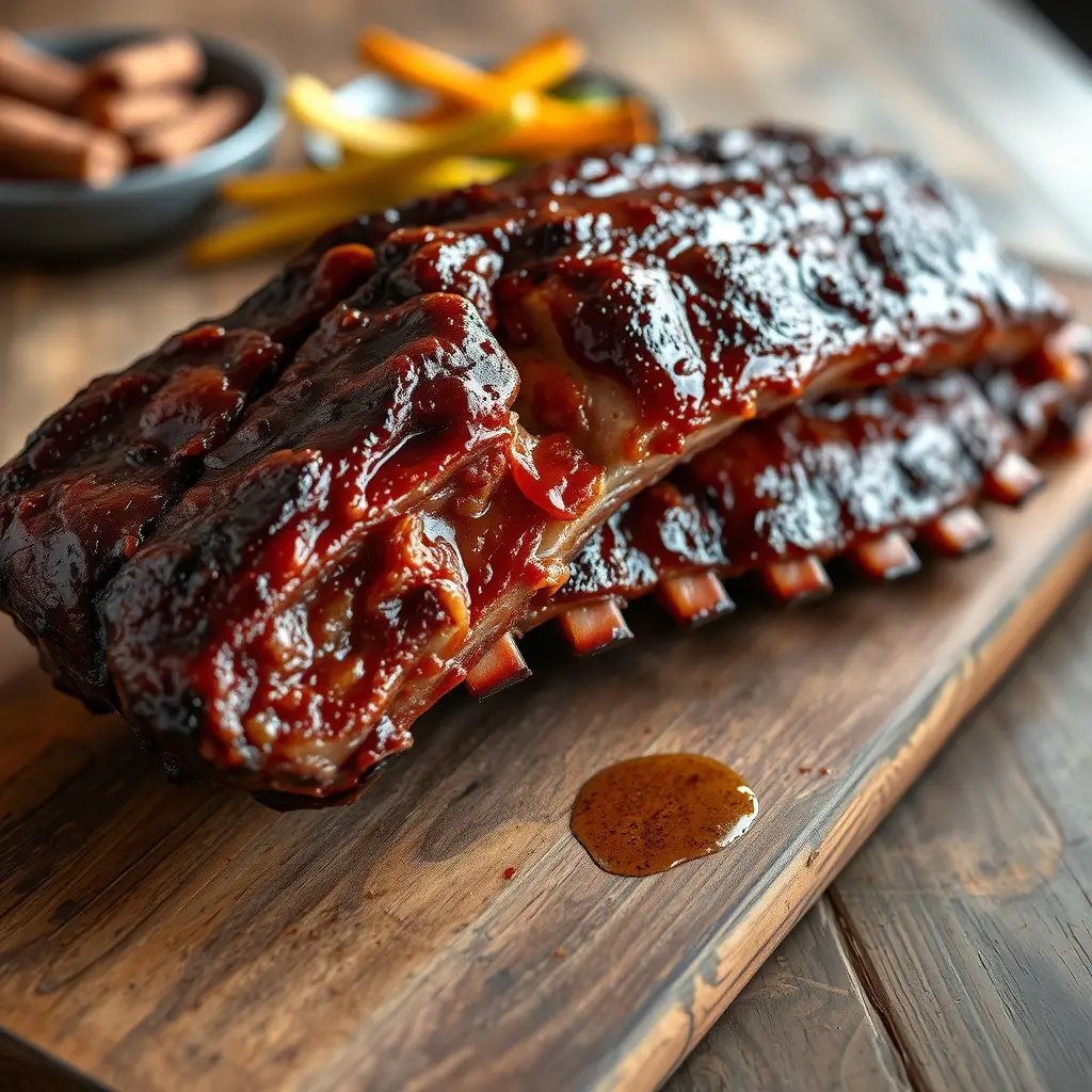 Close up photo of Fall Off The Bone BBQ Ribs